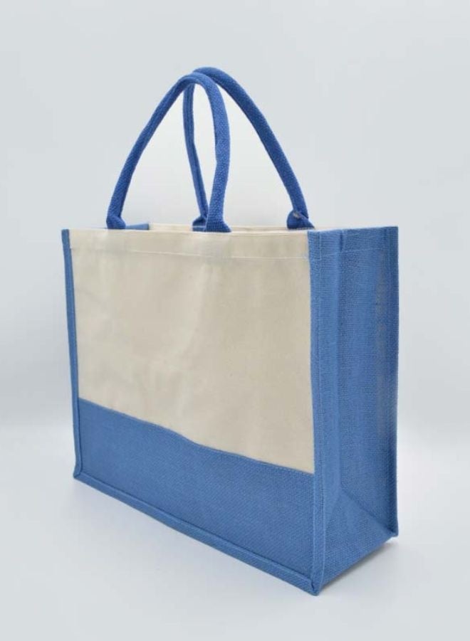 Fatio Set of 10 Jute Bags with Cream Canvas – Eco-Friendly Reusable Tote Bags - Image 1